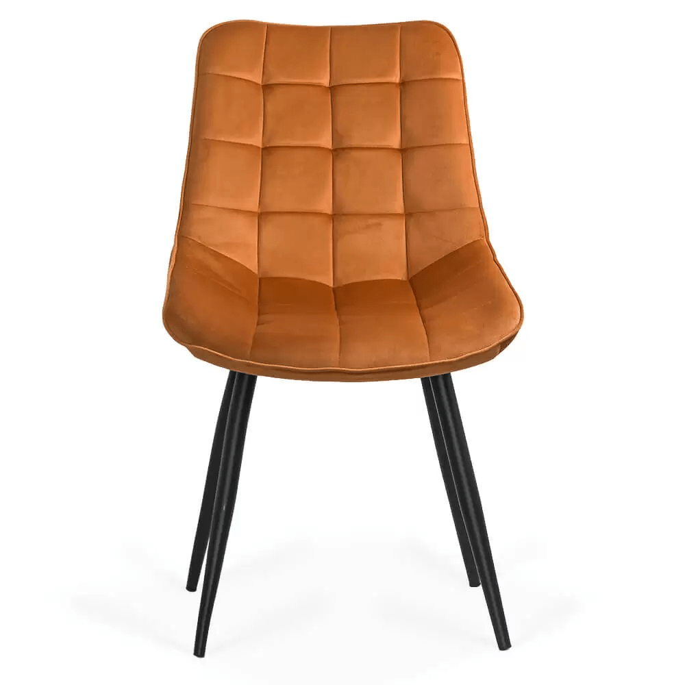 Scaun portocaliu catifea cadru metalic negru BUC206 Cote D'Azur
