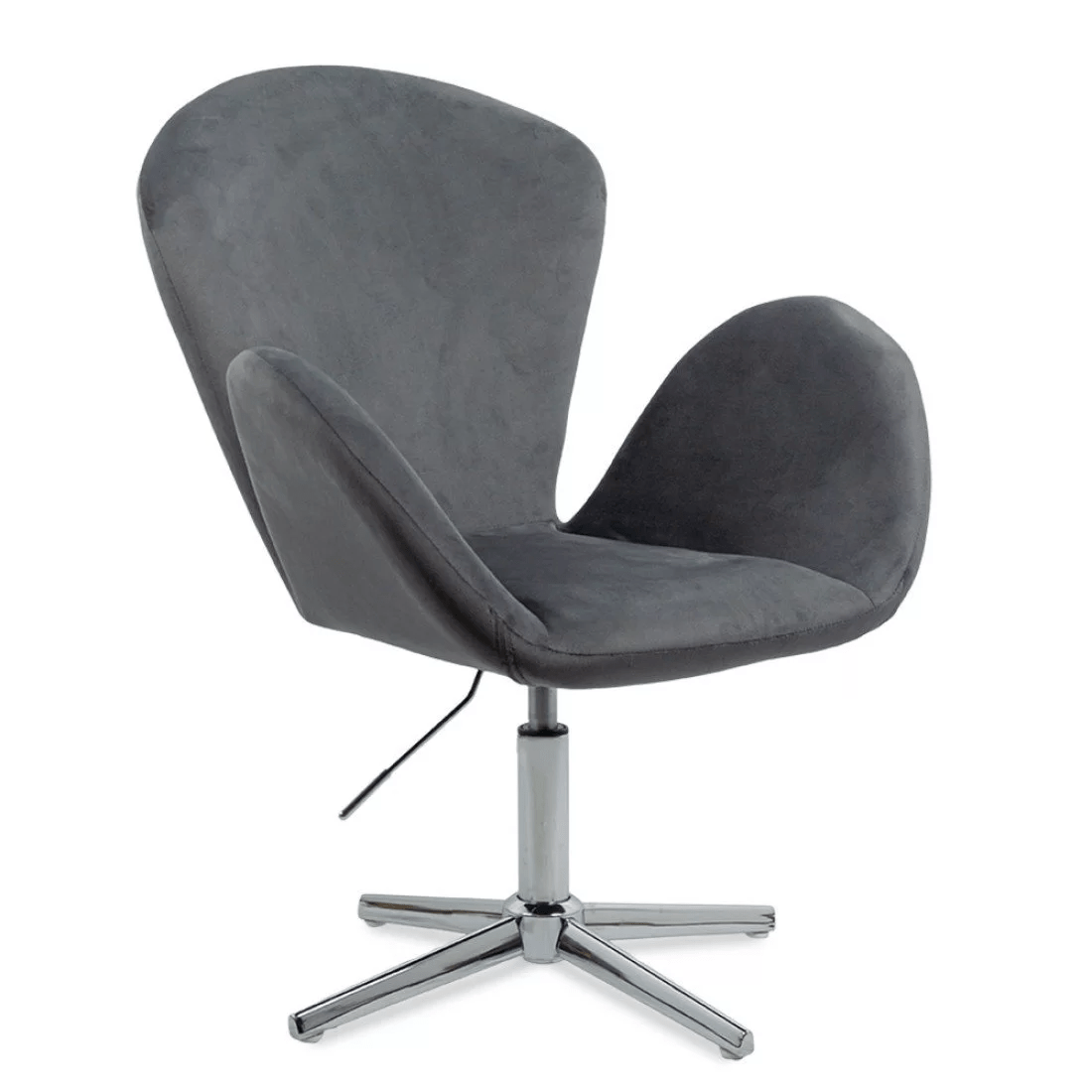 Scaun relaxare catifea cadru cromat reglabil REL406 Eden GRI INCHIS