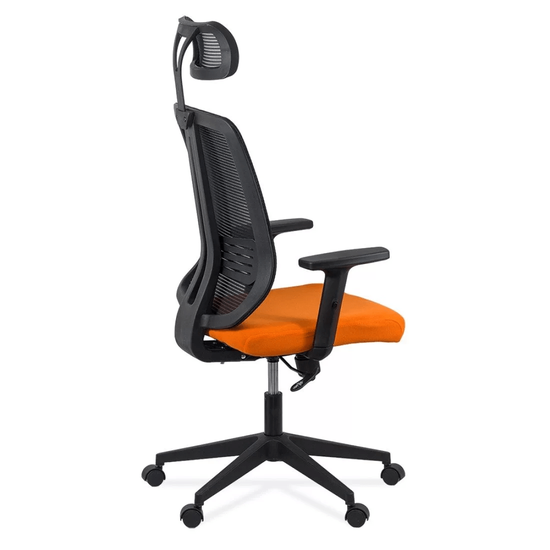 Scaun stofa portocaliu negru brate reglabile OFF402 Diversity