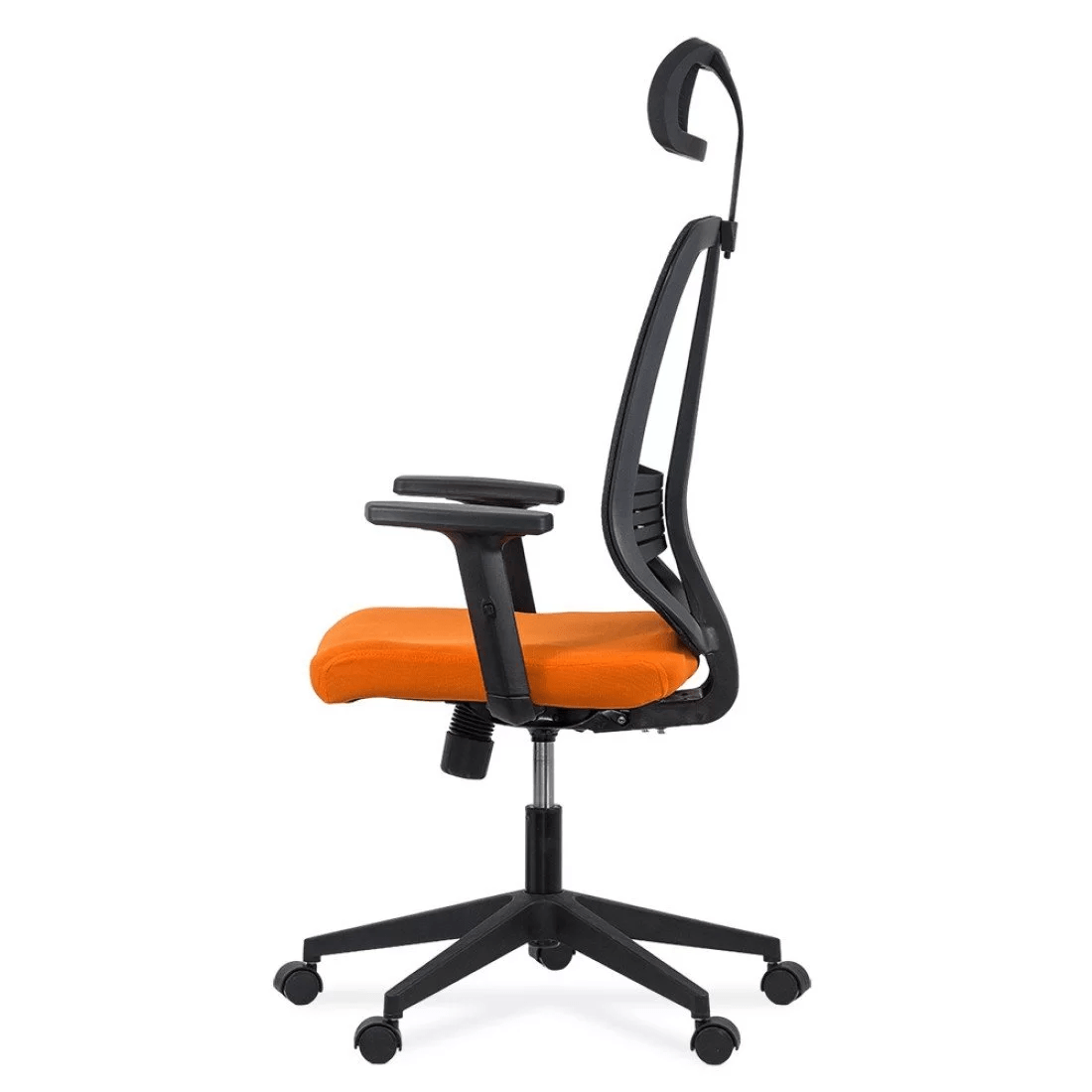 Scaun stofa portocaliu negru brate reglabile OFF402 Diversity