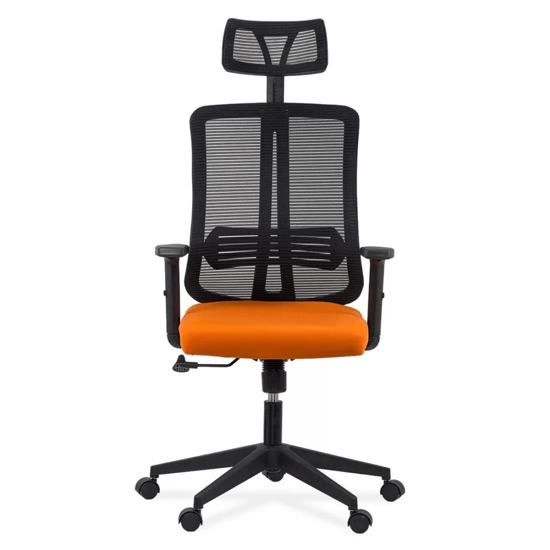 Scaun stofa portocaliu negru brate reglabile OFF402 Diversity