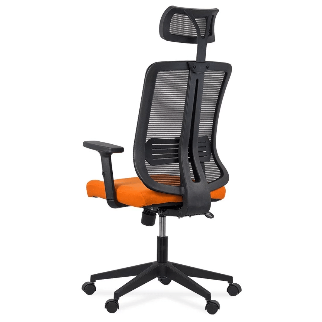 Scaun stofa portocaliu negru brate reglabile OFF402 Diversity