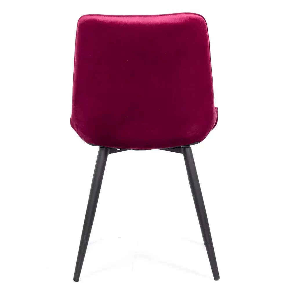 Scaun visiniu catifea cadru metalic negru BUC206 Cote D'Azur