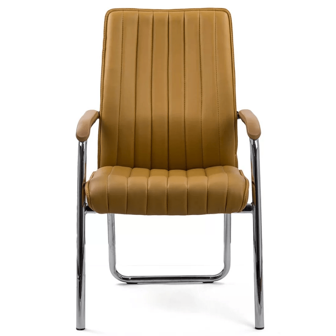 Scaune asteptare bej piele ecologica cadru cromat HRC614 Oslo Stripes