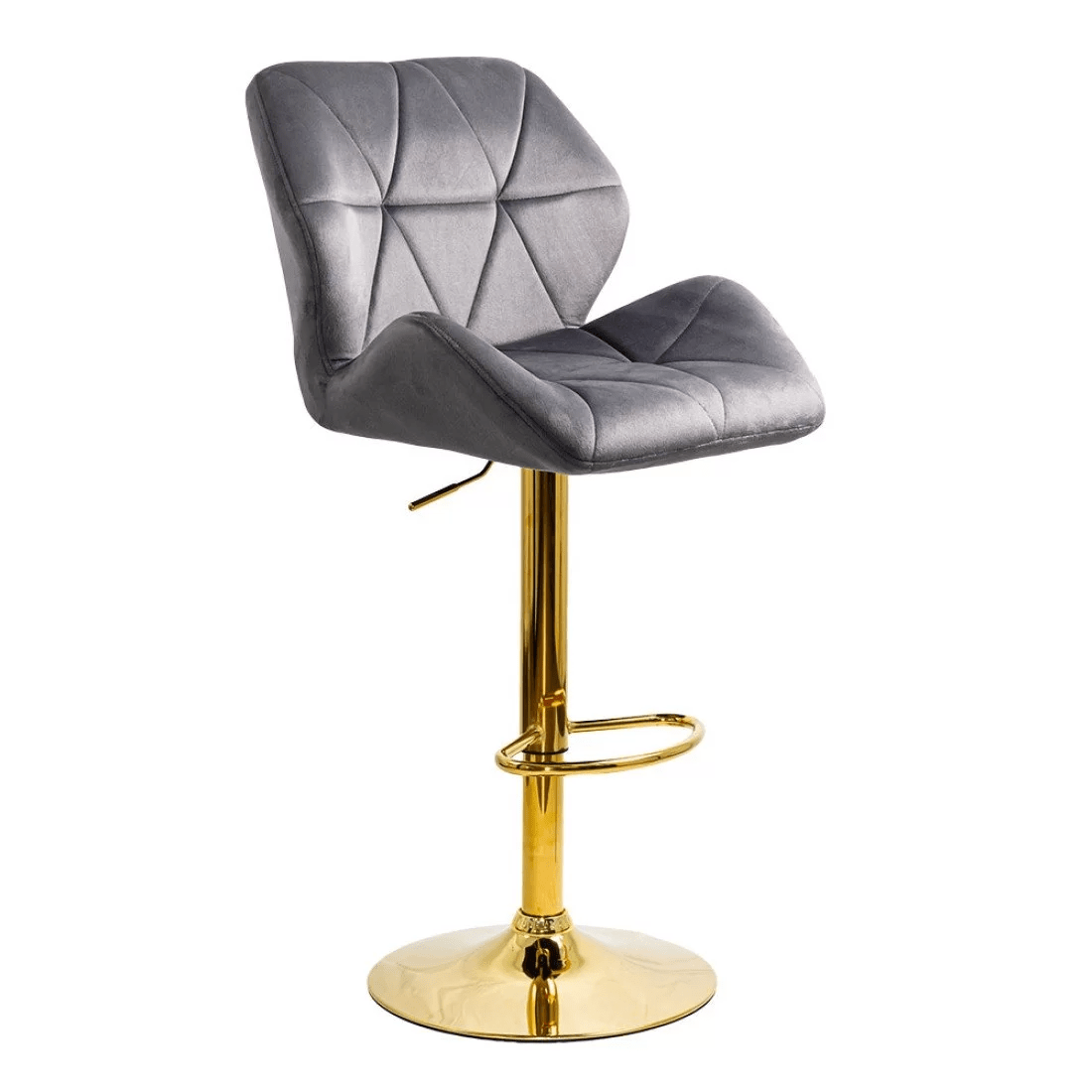 Scaun bar catifea cadru auriu reglabil ABS148 Diamond Ray GRI INCHIS