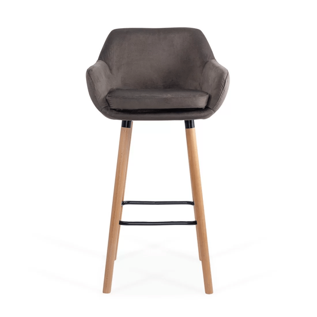 Scaun bar catifea picioare lemn sezut lavabil ABS1271 Studio