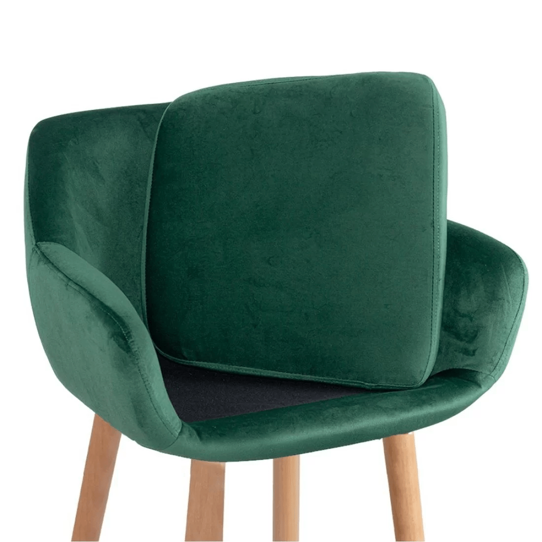 Scaun bar catifea picioare lemn sezut lavabil ABS1271 Studio