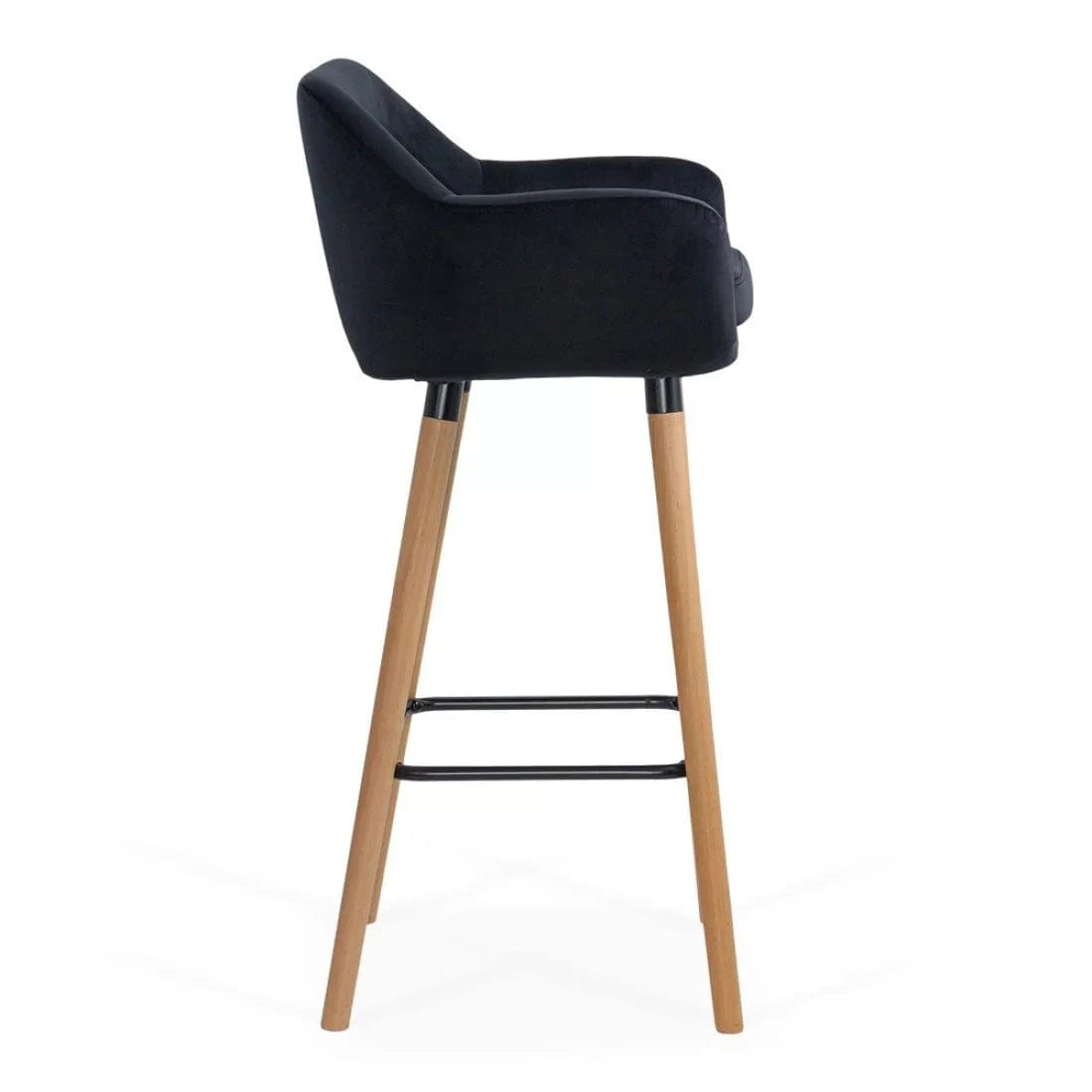 Scaun bar catifea picioare lemn sezut lavabil ABS1271 Studio