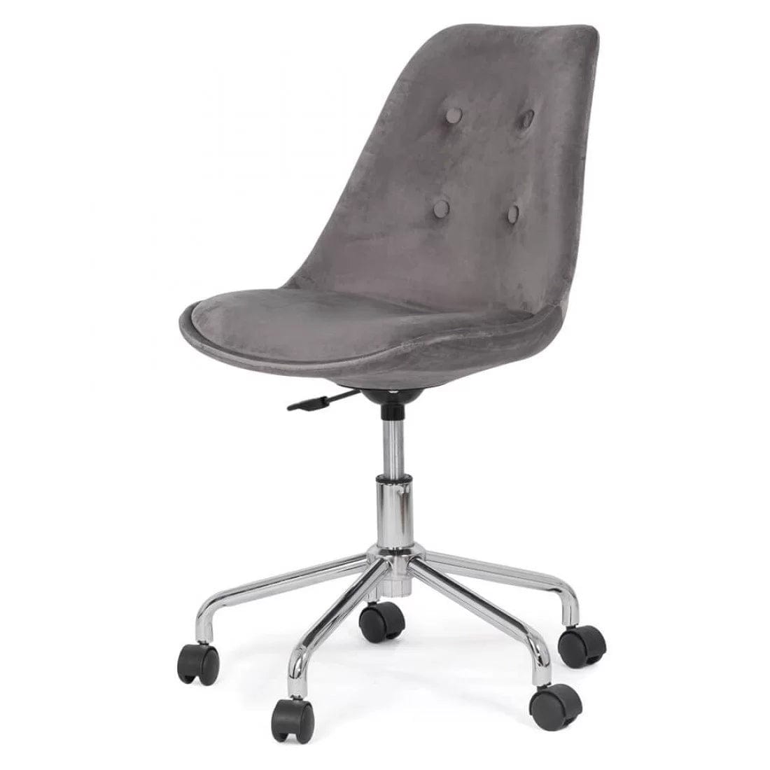 Scaun birou copii catifea cadru otel reglabil OFF333 Lofty GRI INCHIS