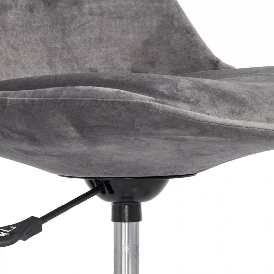 Scaun birou copii catifea cadru otel reglabil OFF333 Lofty GRI INCHIS