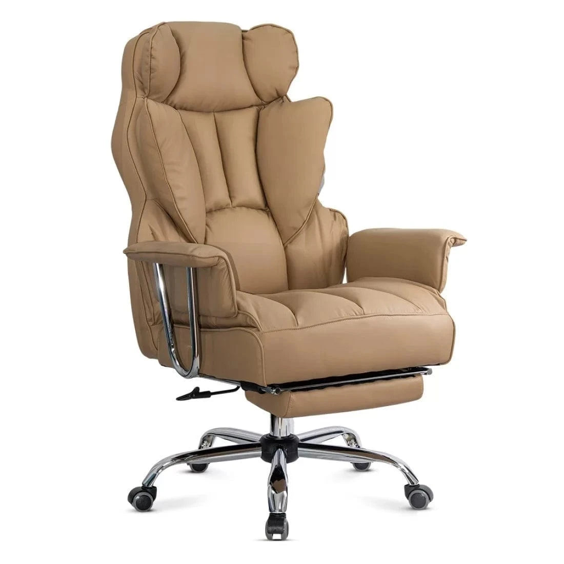 Scaun birou piele relaxare cadru otel 150 kg OFF413 Roy BEJ