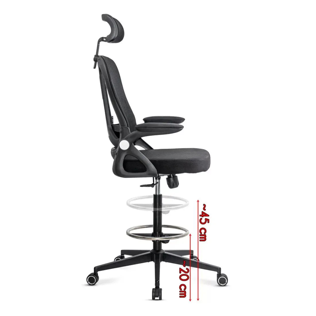 Scaun birou tehnic stofa inel suport picioare OFF650 Tekie NEGRU
