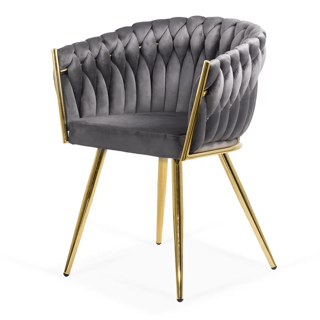 Scaun living catifea buretat cadru metalic auriu BUC261 Lyre