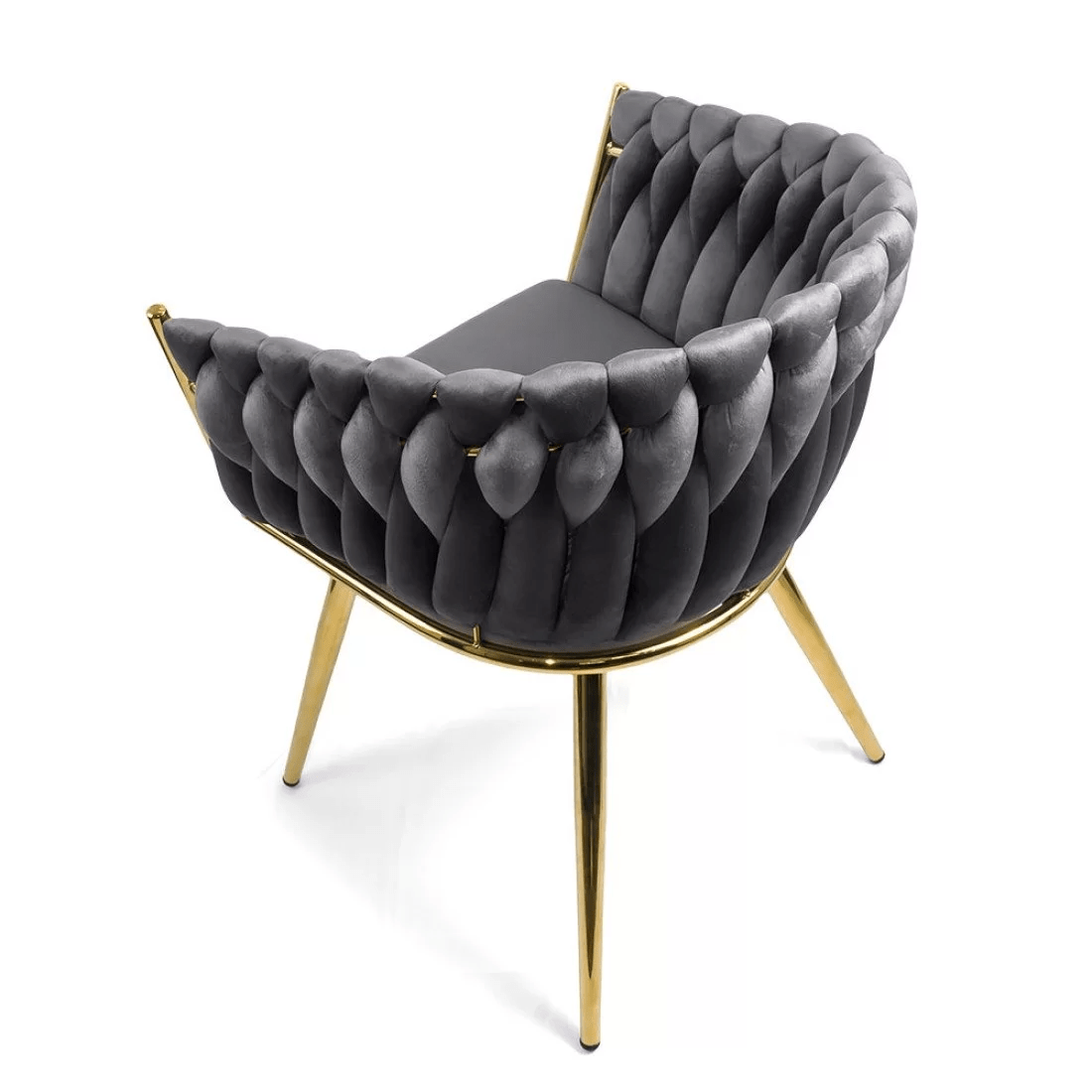 Scaun living catifea buretat cadru metalic auriu BUC261 Lyre