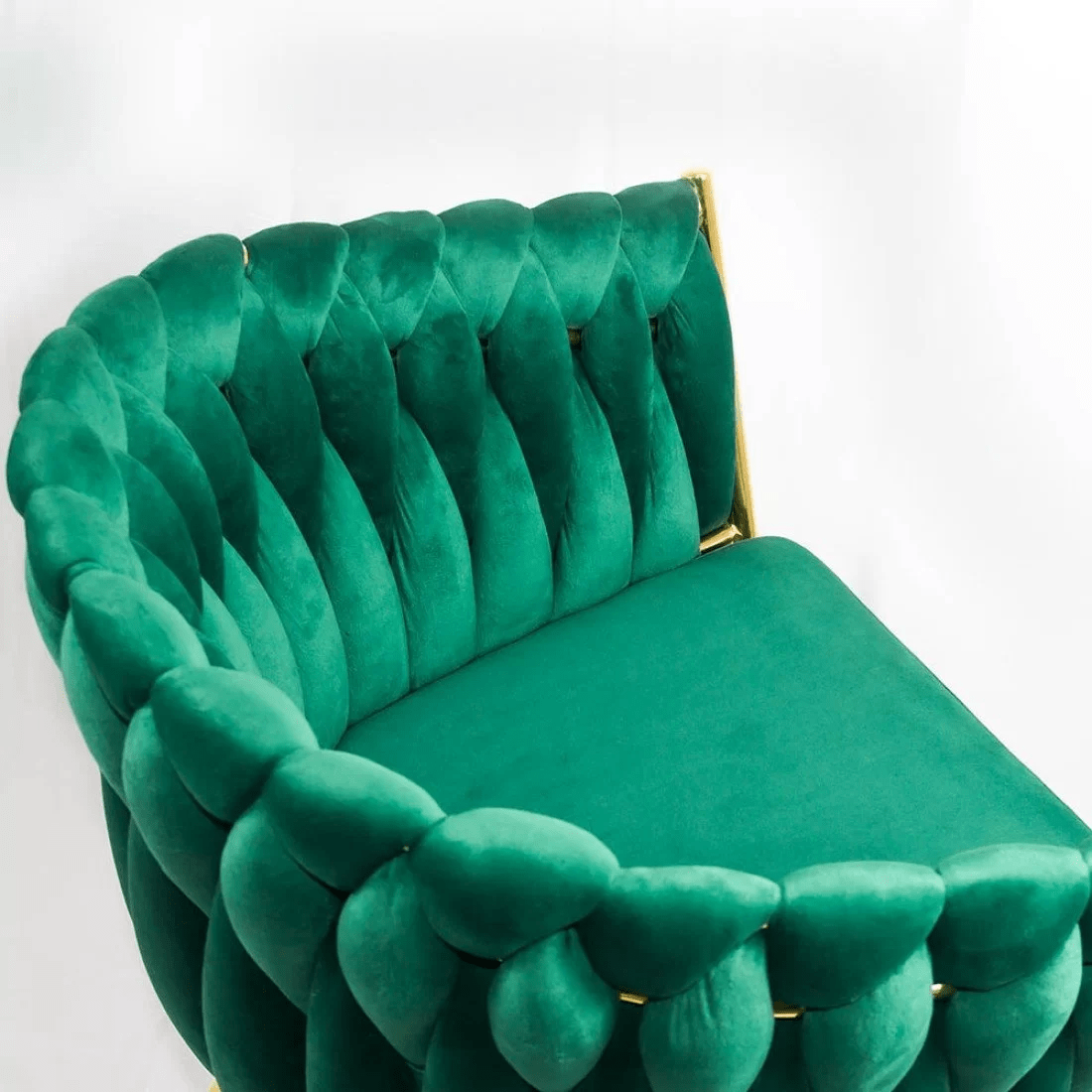 Scaun living catifea buretat cadru metalic auriu BUC261 Lyre