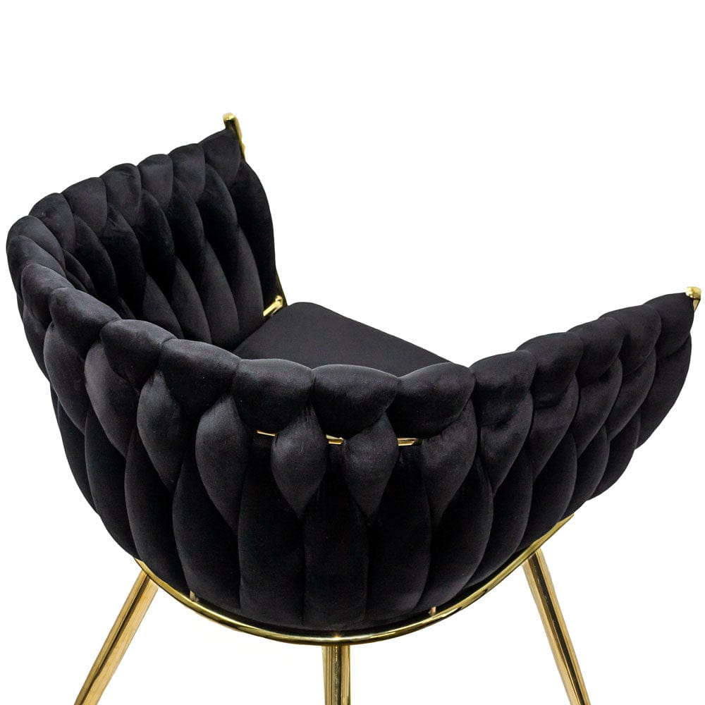 Scaun living catifea buretat cadru metalic auriu BUC261 Lyre