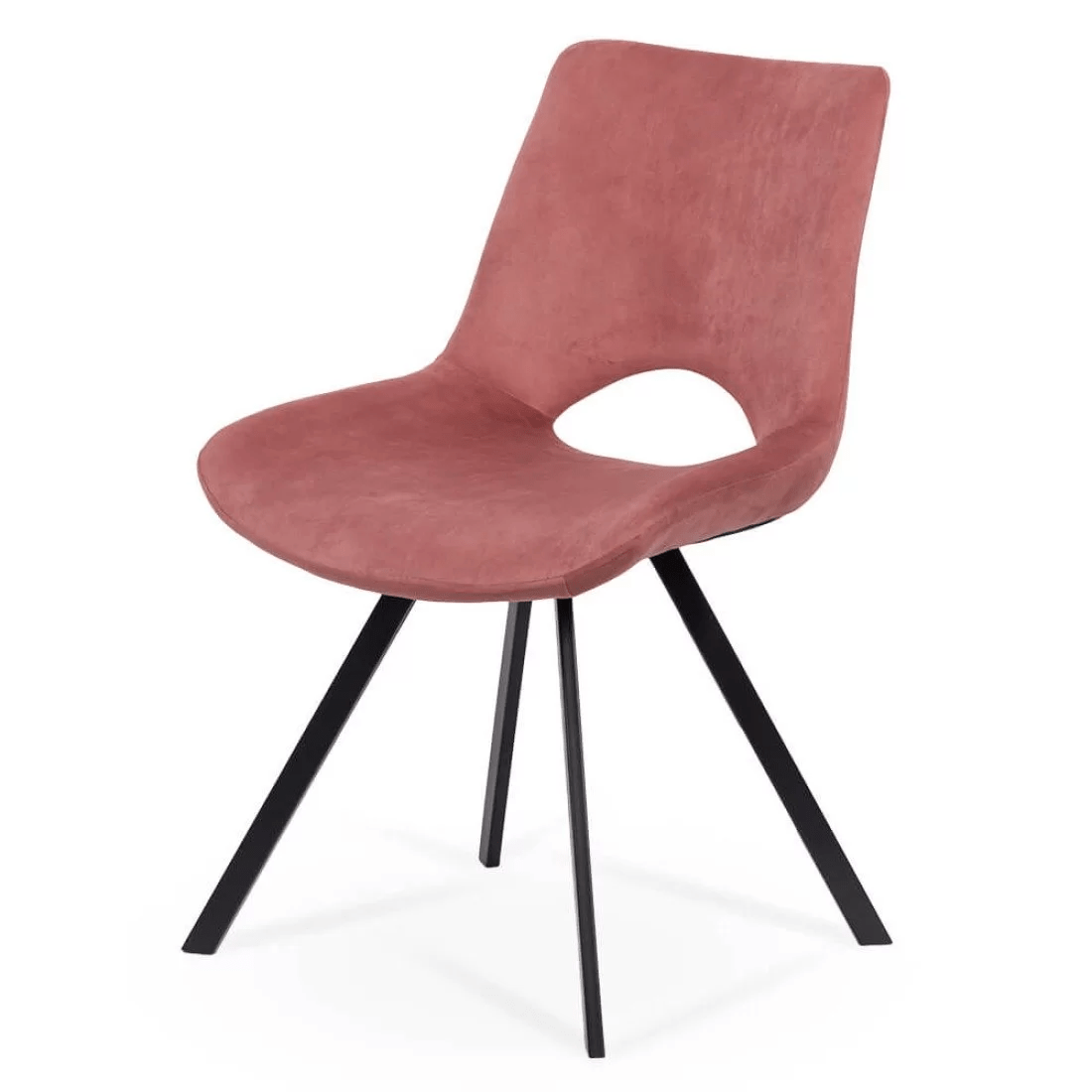 Scaune catifea roz picioare piramidale BUC250 Emerald Loft