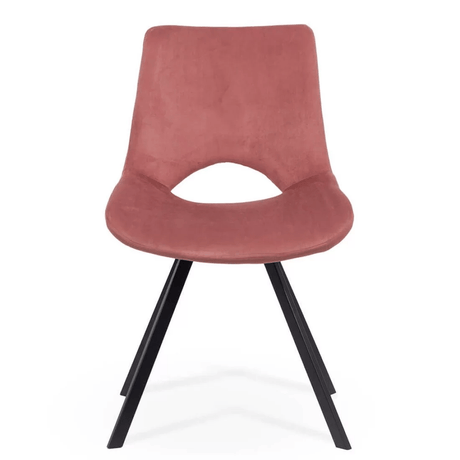 Scaune catifea roz picioare piramidale BUC250 Emerald Loft