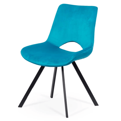 Scaune catifea turcoaz picioare piramidale BUC250 Emerald Loft