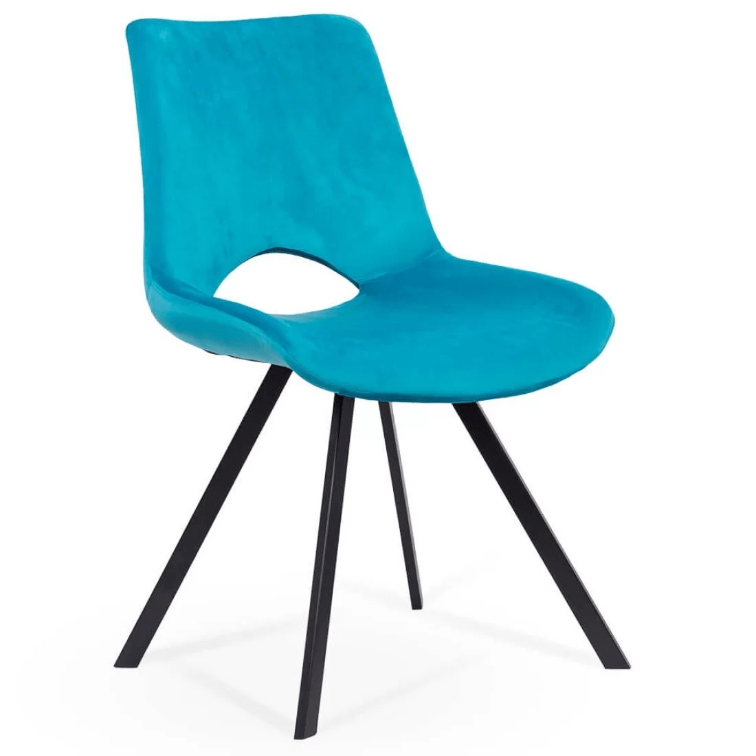 Scaune catifea turcoaz picioare piramidale BUC250 Emerald Loft