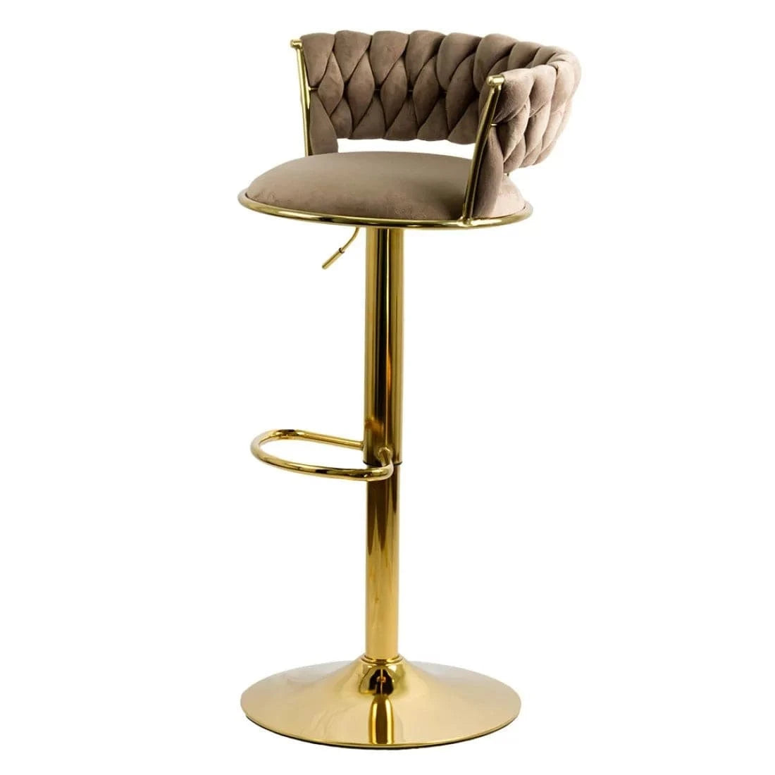 Scaun bar catifea cadru auriu ajustabil ABS118 Cloudberry