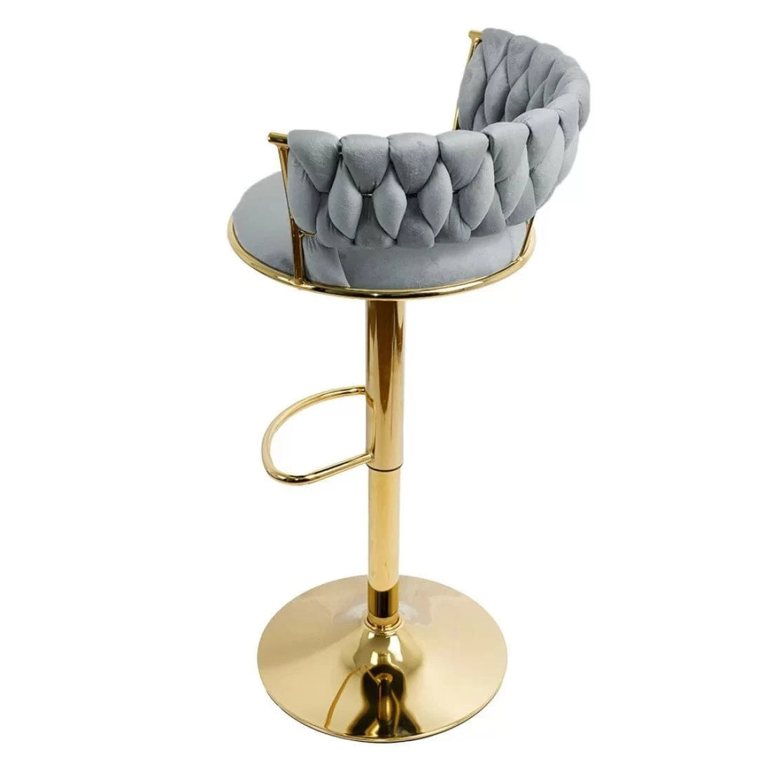 Scaun bar catifea cadru auriu ajustabil ABS118 Cloudberry