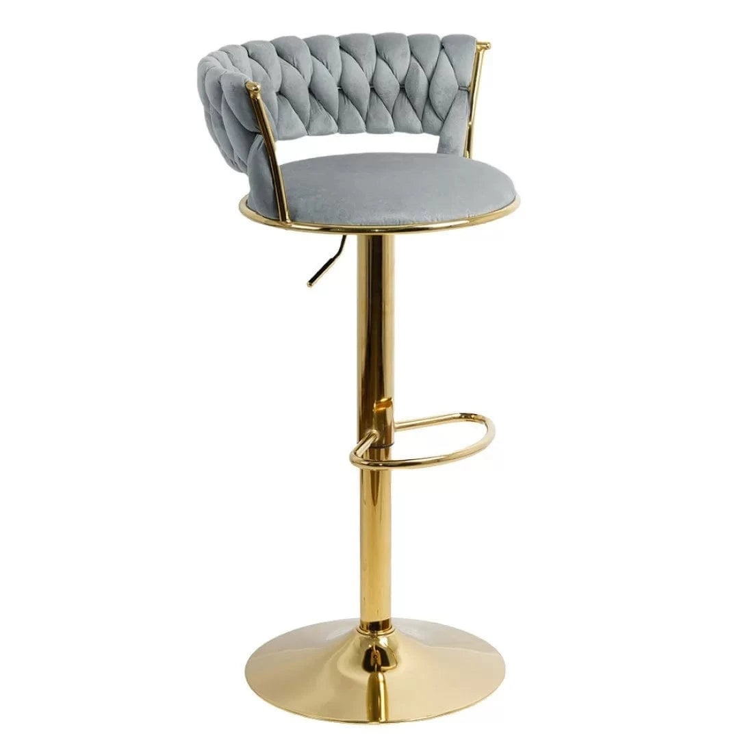 Scaun bar catifea cadru auriu ajustabil ABS118 Cloudberry