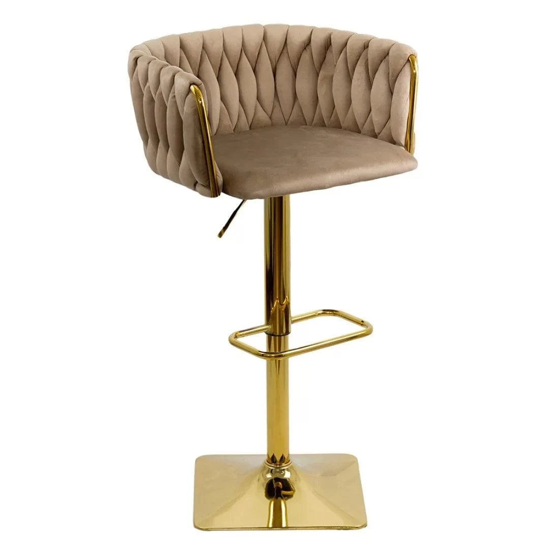 Scaun bar catifea cadru otel auriu ajustabil ABS118P Tuscan BEJ