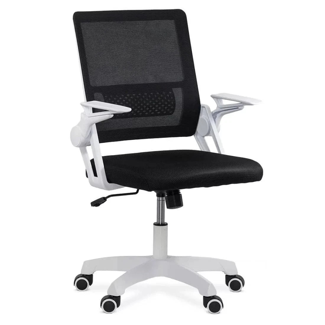 Scaun birou compact stofa sezut buretat spatar plasa brate rabatabile OFF6261 Playtech NEGRU