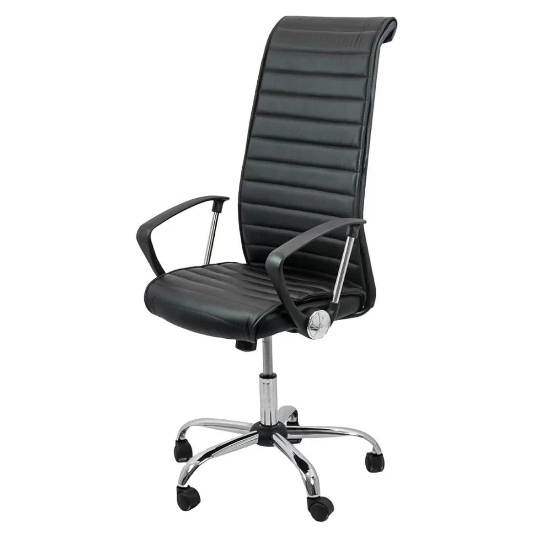 Scaun birou directorial piele spatar inalt mecanism balans OFF903 Highrise NEGRU