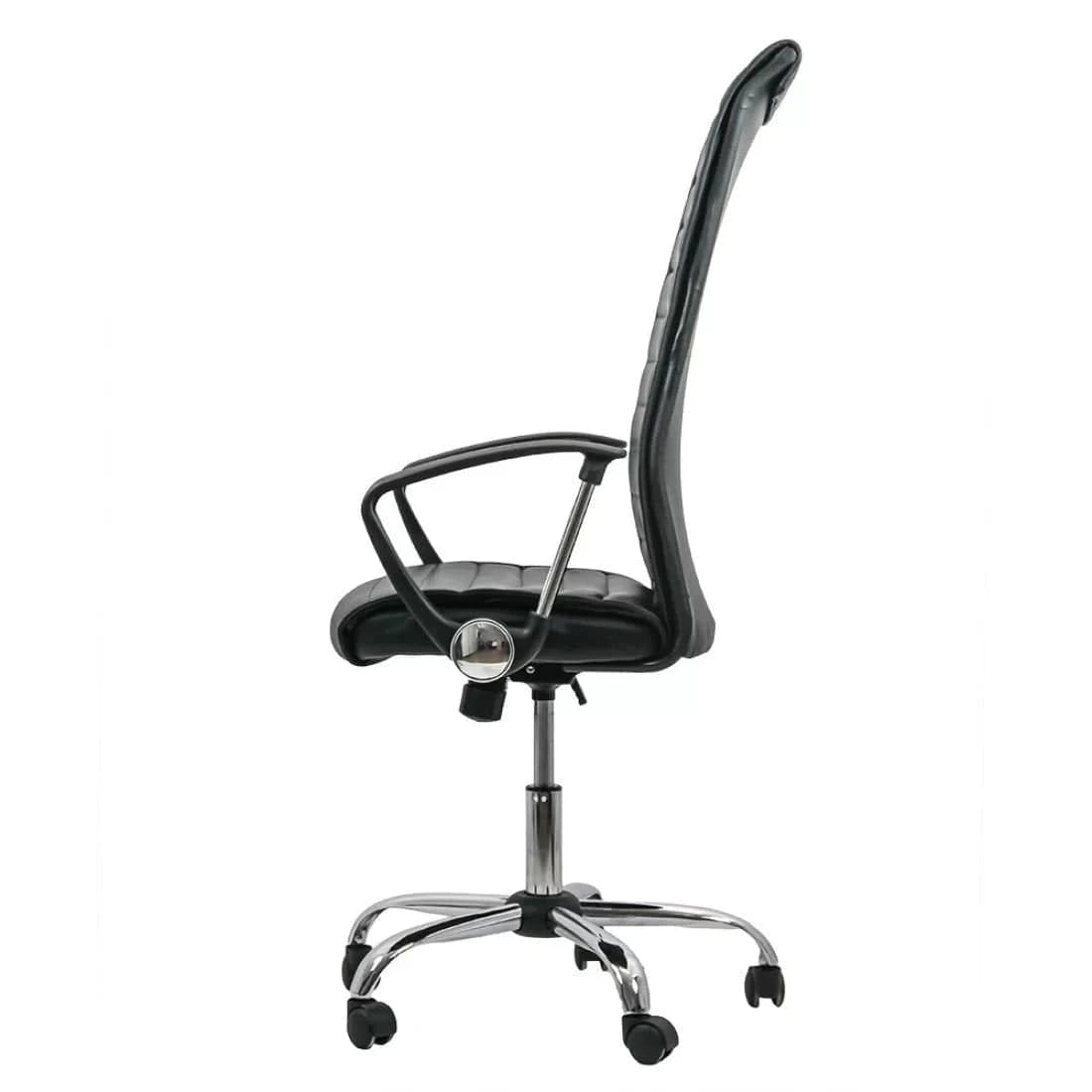 Scaun birou directorial piele spatar inalt mecanism balans OFF903 Highrise NEGRU