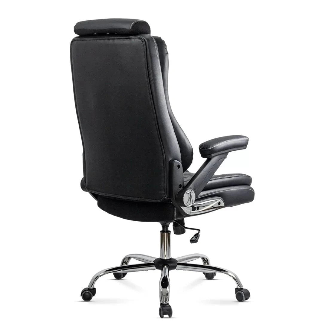 Scaun birou piele brate rabatabile reglaje lux OFF651 Onyx NEGRU