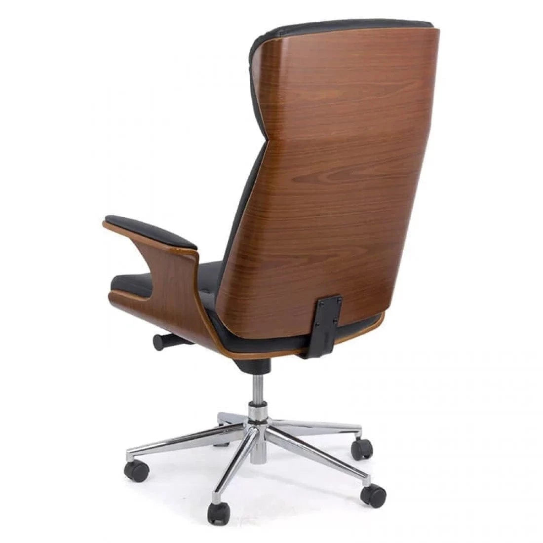 Scaun birou piele lemn cadru otel reglabil OFF1608 Magister NEGRU