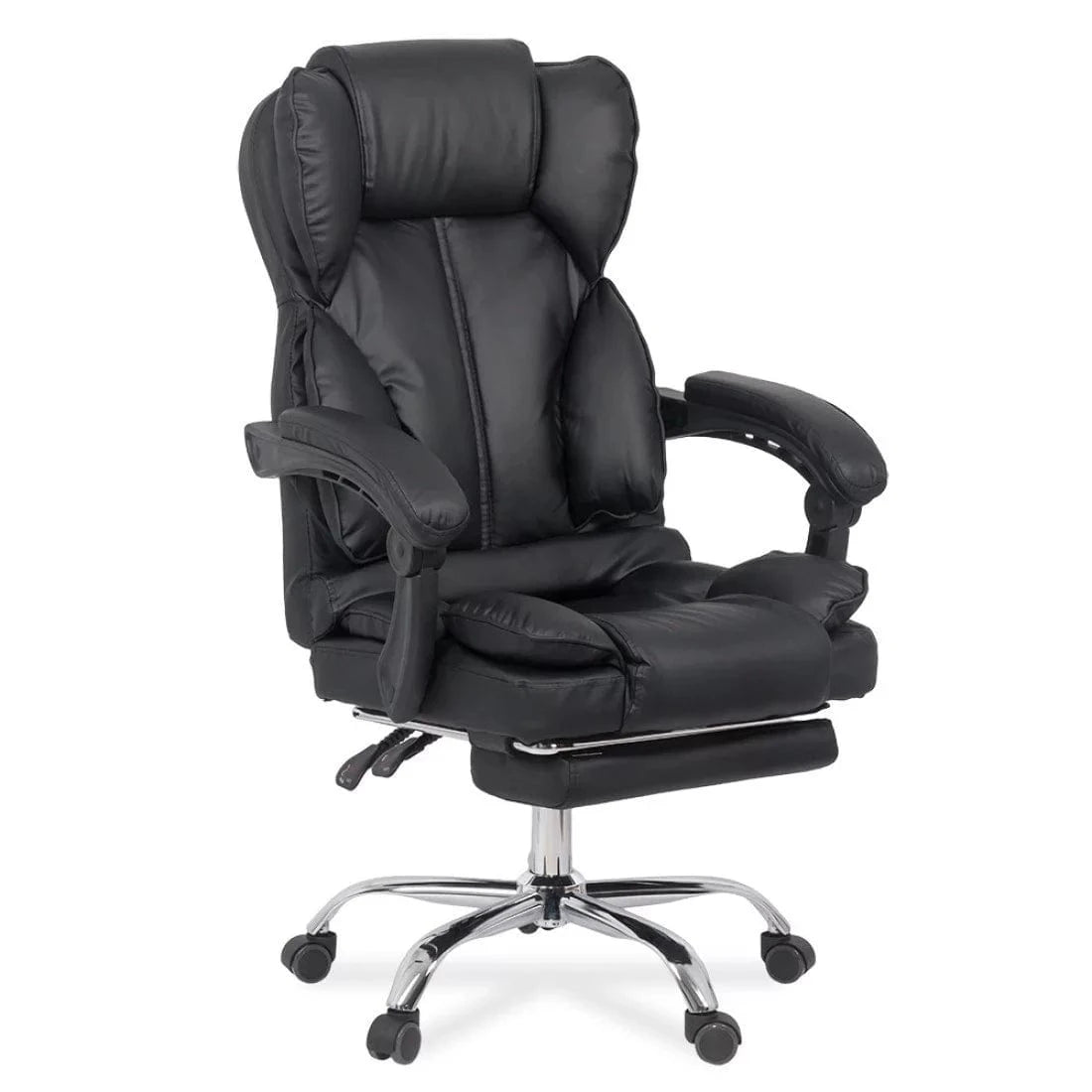 Scaun birou piele perne relaxare OFF415 Relax Joy NEGRU