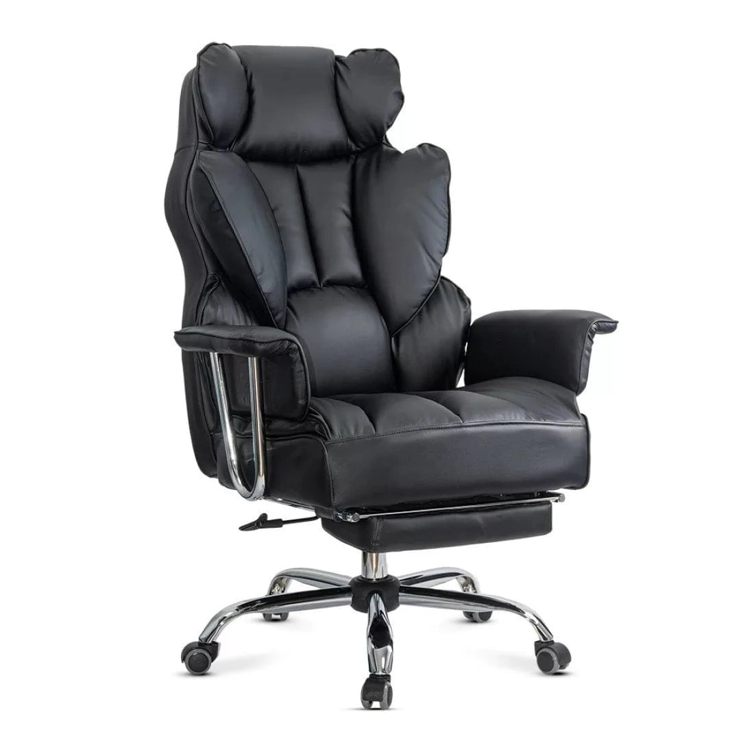 Scaun birou piele relaxare cadru otel 150 kg OFF413 Roy NEGRU