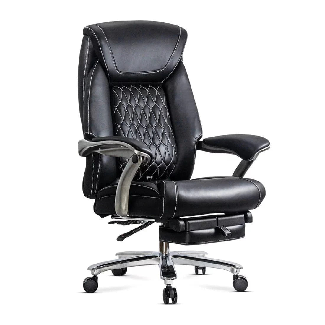 Scaun birou piele relaxare cadru otel 150 kg OFF950 Avi NEGRU