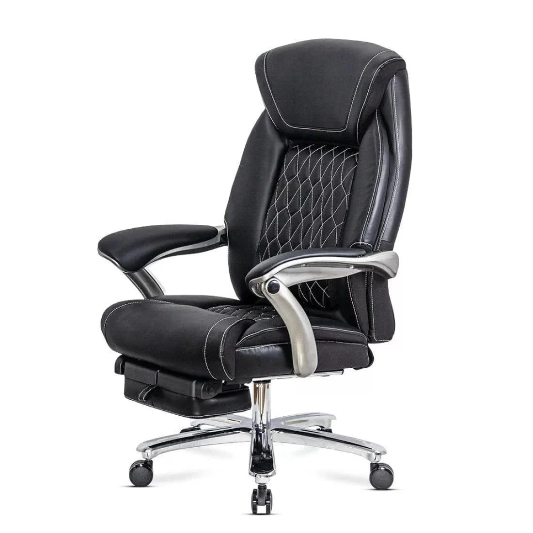 Scaun birou piele relaxare cadru otel 150 kg OFF950 Avi NEGRU