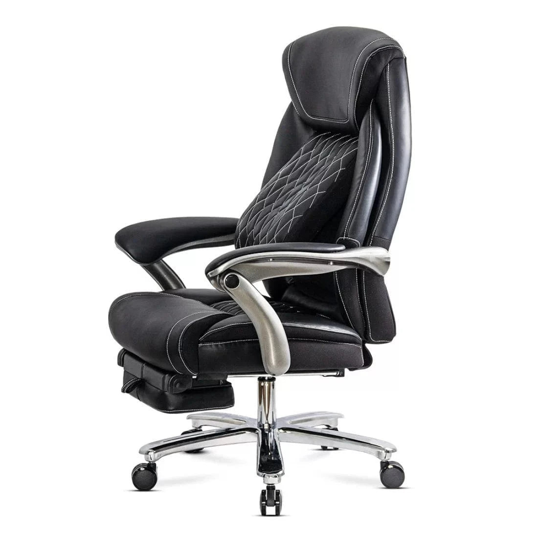 Scaun birou piele relaxare cadru otel 150 kg OFF950 Avi NEGRU