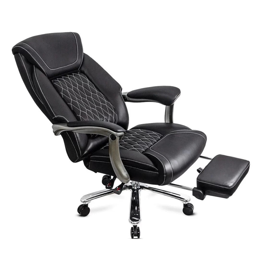 Scaun birou piele relaxare cadru otel 150 kg OFF950 Avi NEGRU