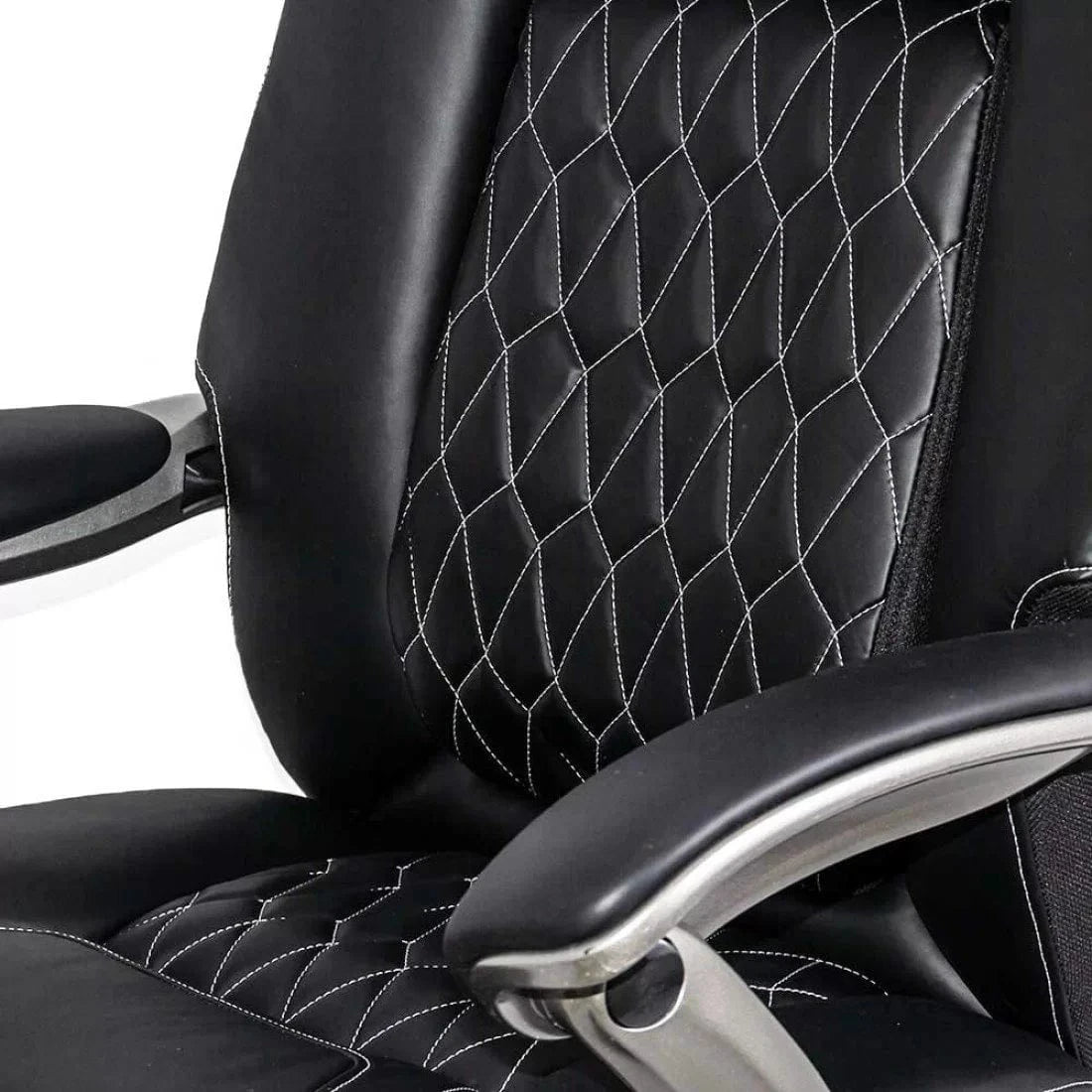 Scaun birou piele relaxare cadru otel 150 kg OFF950 Avi NEGRU