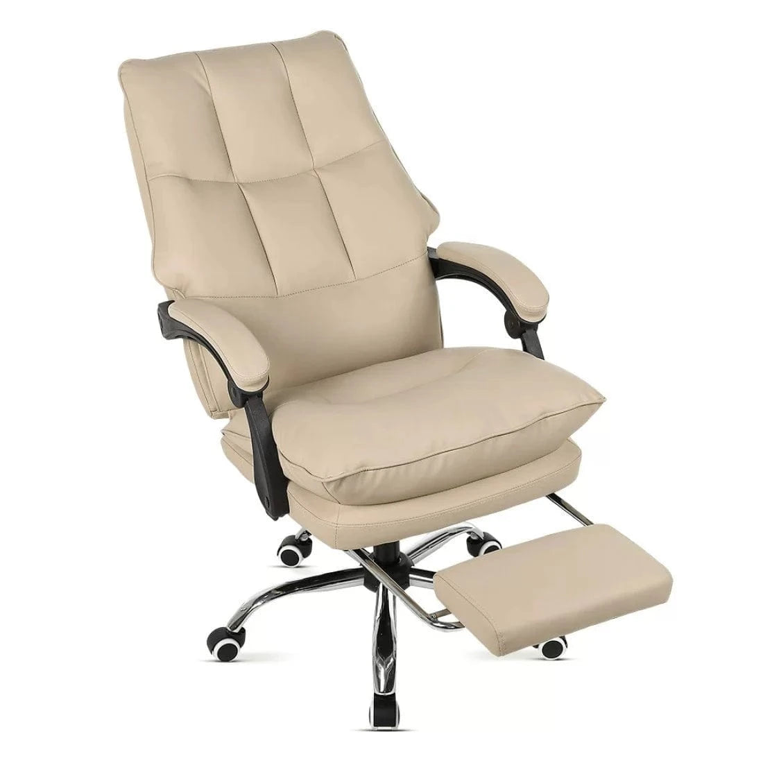 Scaun birou relaxare piele rabatabil cadru otel OFF417 Elada