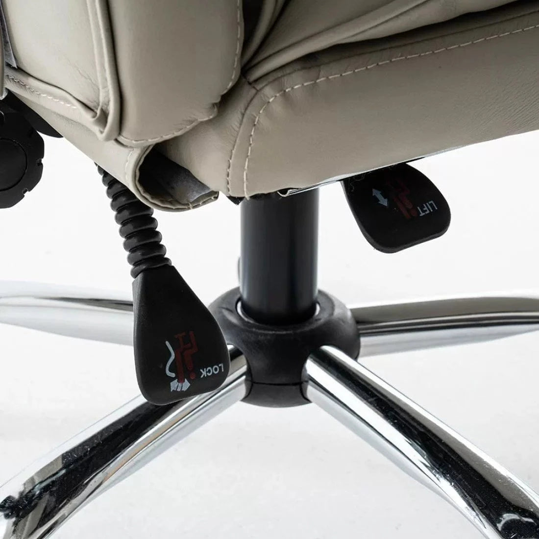 Scaun birou relaxare piele rabatabil cadru otel OFF417 Elada