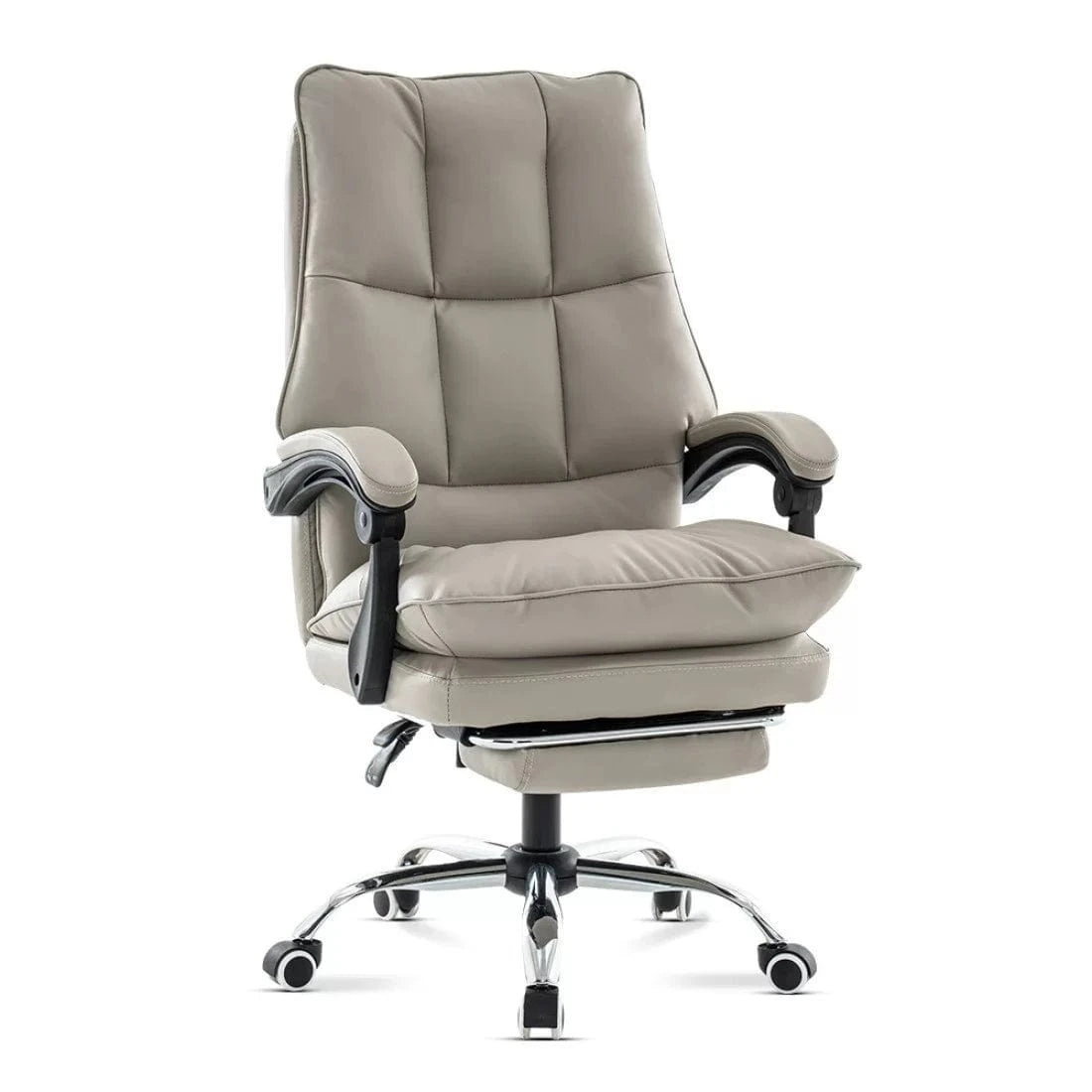 Scaun birou relaxare piele rabatabil cadru otel OFF417 Elada GRI DESCHIS