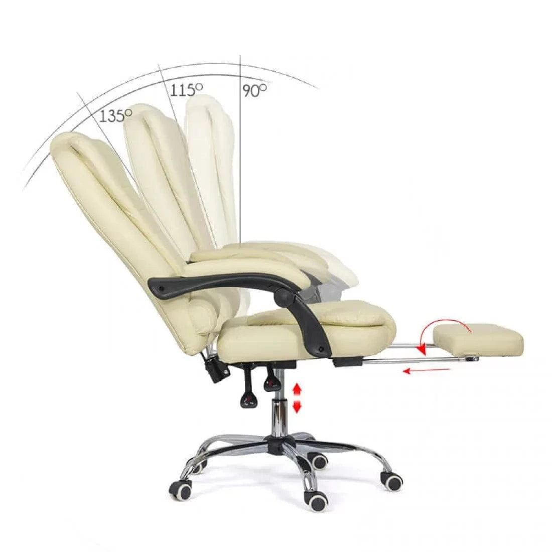 Scaun de birou extensibil rabatabil 135 grade piele OFF418 Relax Max