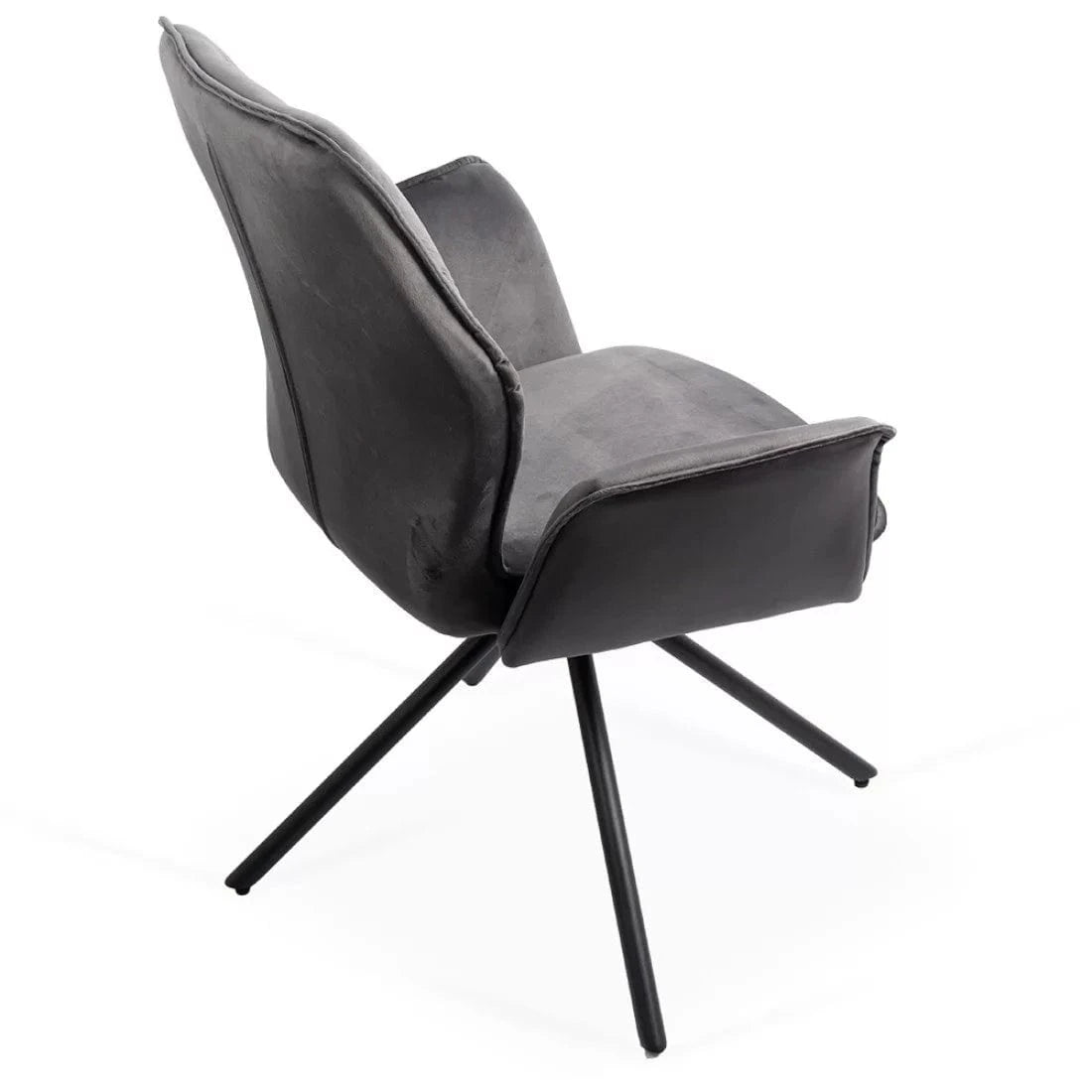 Scaun catifea rotativ cadru metalic negru BUC0224 Chester