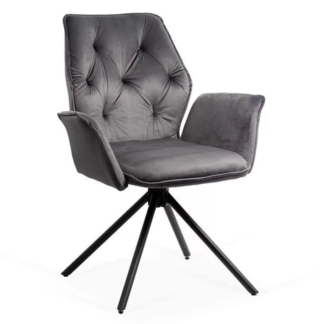 Scaun catifea rotativ cadru metalic negru BUC0224 Chester