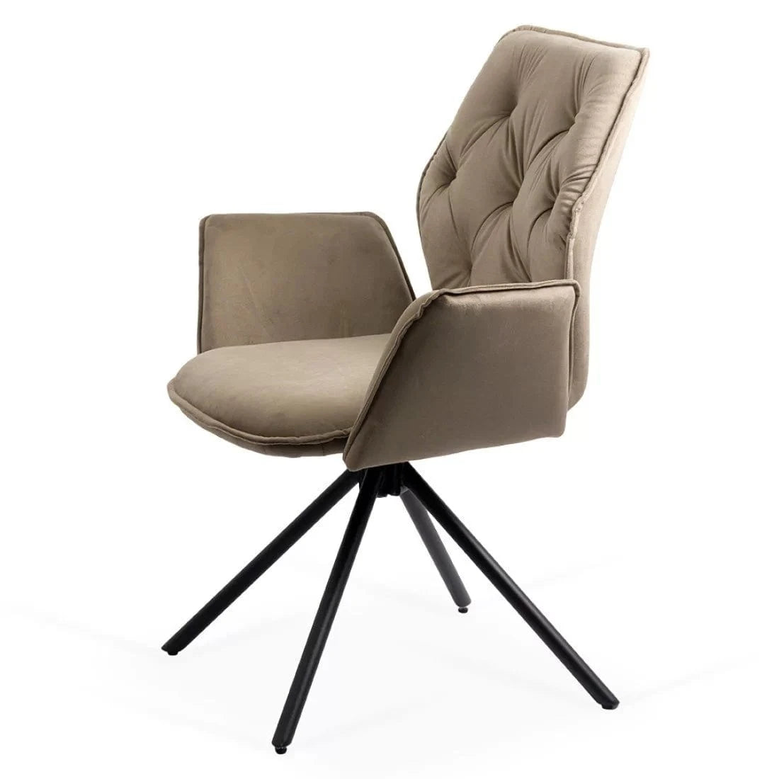 Scaun catifea rotativ cadru metalic negru BUC0224 Chester