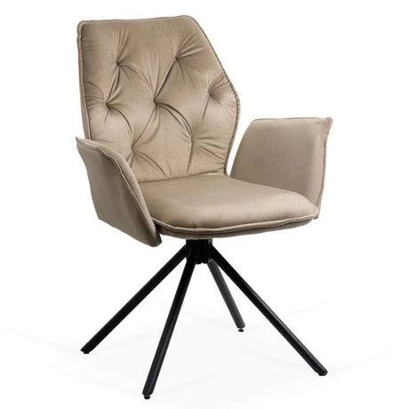 Scaun catifea rotativ cadru metalic negru BUC0224 Chester