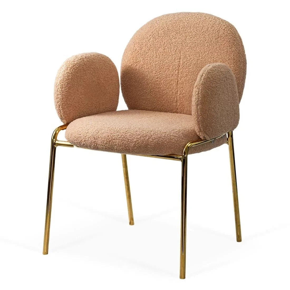 Scaun dining stofa buretat cadru metalic auriu BUC282 Rizz