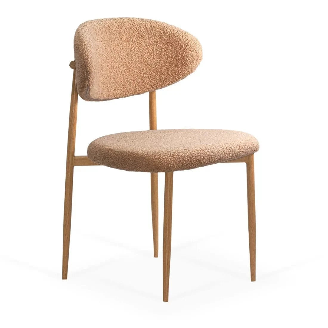 Scaun dining stofa buretat cadru metalic natur BUC283 Cushy BEJ